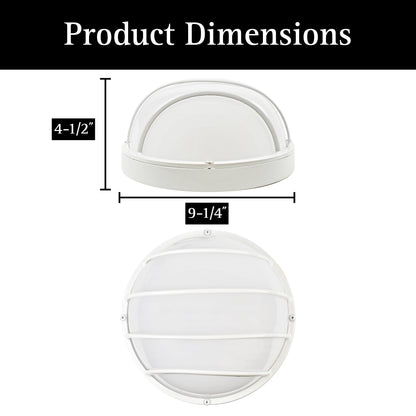 ULTRALUX® 9" Utility LED Outdoor Round Bulkhead Light - CCT Switchable (3000K/4000K/5000K)