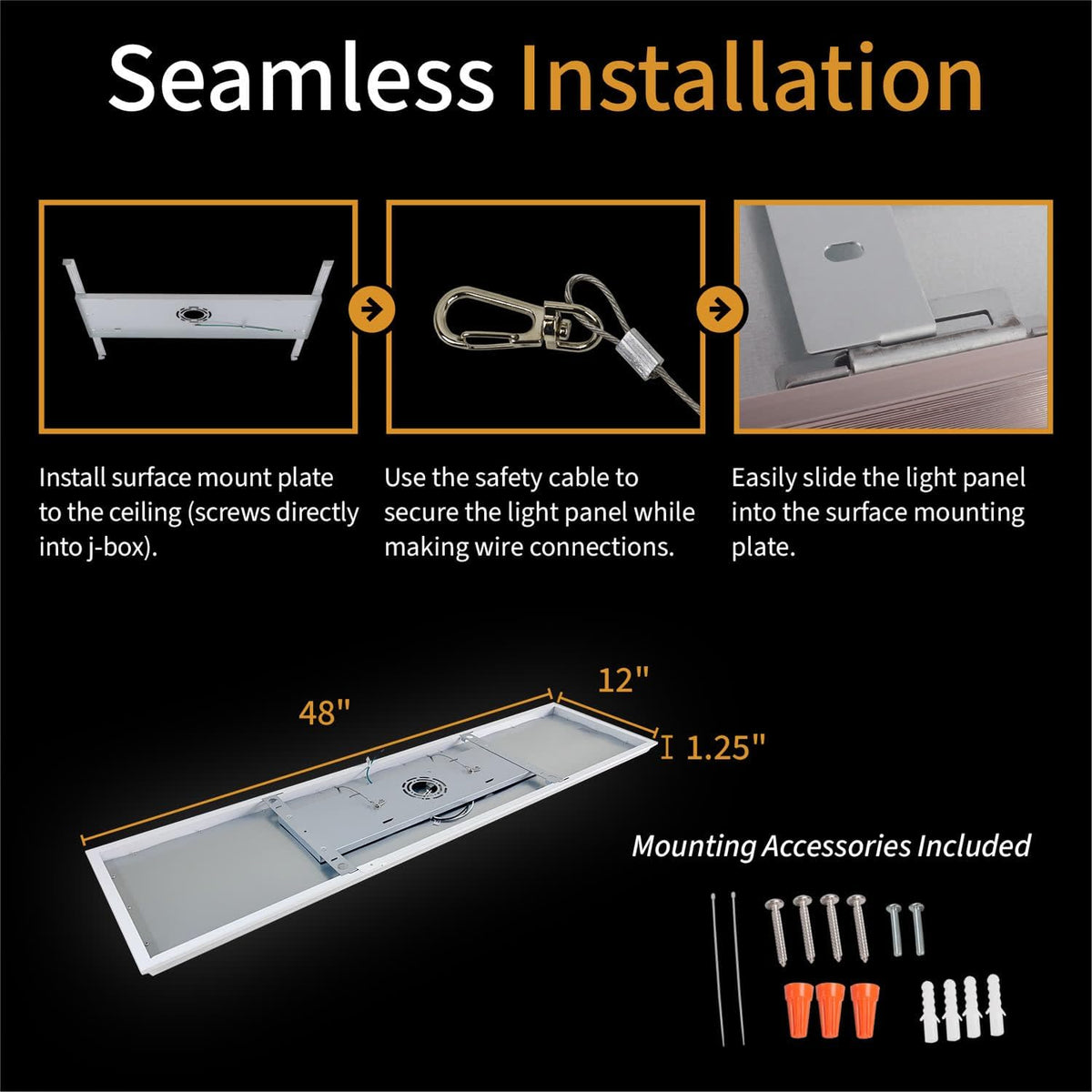 ULTRALUX® 1x4 Deco Frame Surface Mount LED Light Panel