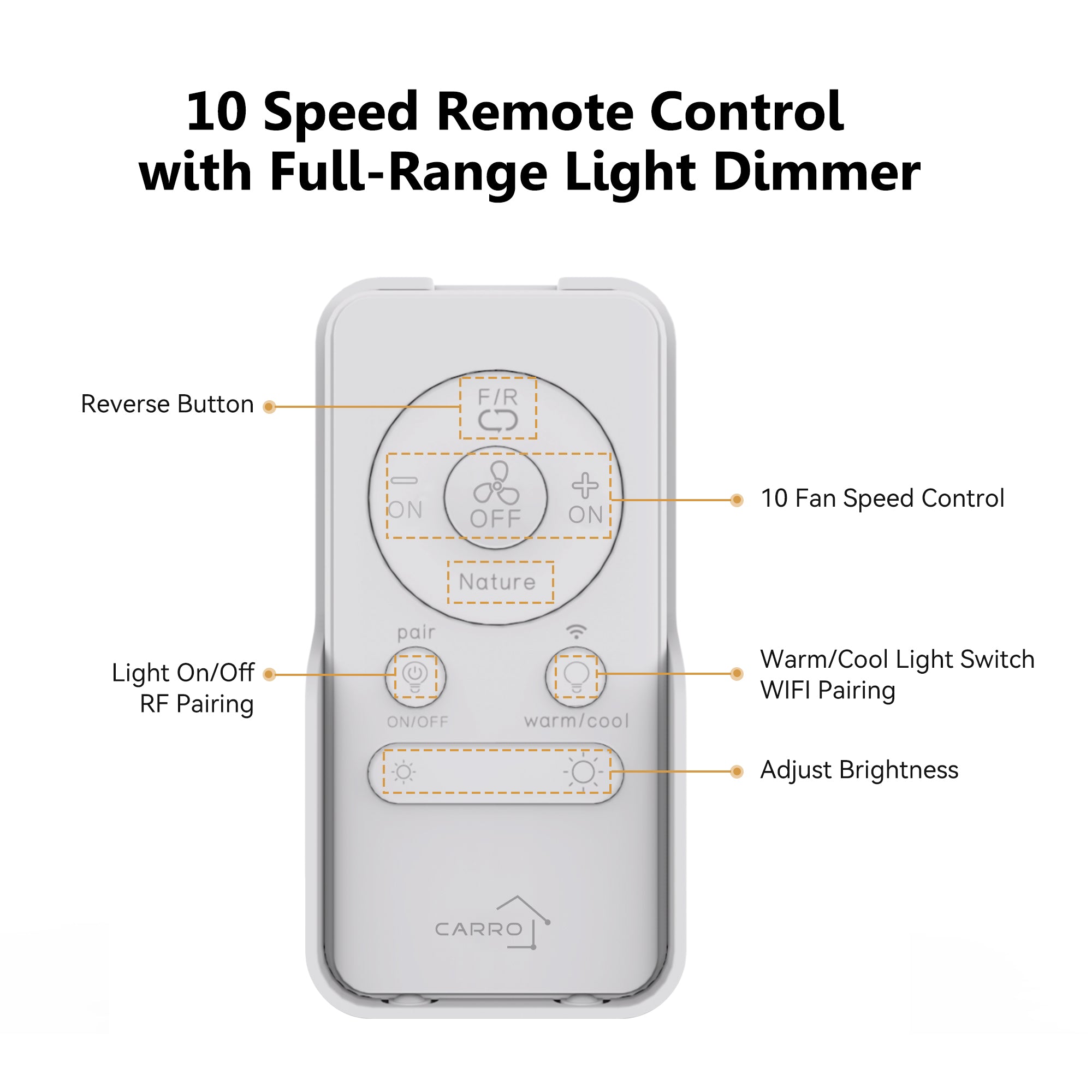 CARRO® NICOLET 24VDC 3-Blade Smart Ceiling Fan with LED Light Kit & Remote – Matte White / White Oak *Free Shipping*