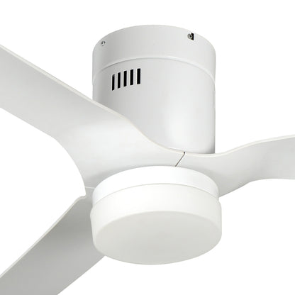 CARRO® SPEZIA 24VDC 3-Blade Flush Mount Smart Ceiling Fan with LED Light Kit & Remote – Matte White