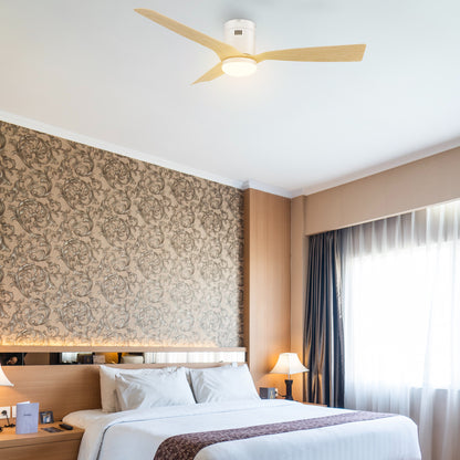 CARRO® SPEZIA 24VDC 3-Blade Smart Ceiling Fan with LED Light Kit & Remote – White / European Oak *Free Shipping*