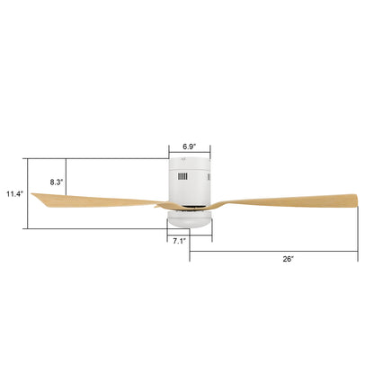 CARRO® SPEZIA 24VDC 3-Blade Smart Ceiling Fan with LED Light Kit & Remote – White / European Oak *Free Shipping*