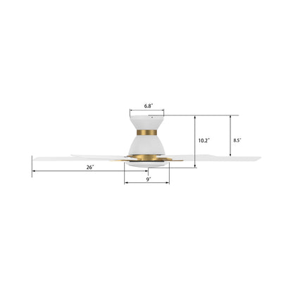 CARRO® ESPEAR 24VDC 5-Blade Smart Ceiling Fan with LED Light Kit & Remote – Matte White / Brushed Gold