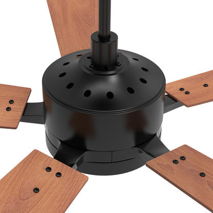 CARRO® APPLETON 24VDC 5-Blade Smart Ceiling Fan with LED Light Kit & Remote – Matte Black / Dark Walnut