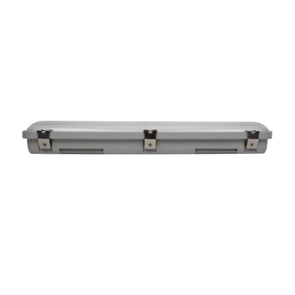 side view of led shop lights on white background