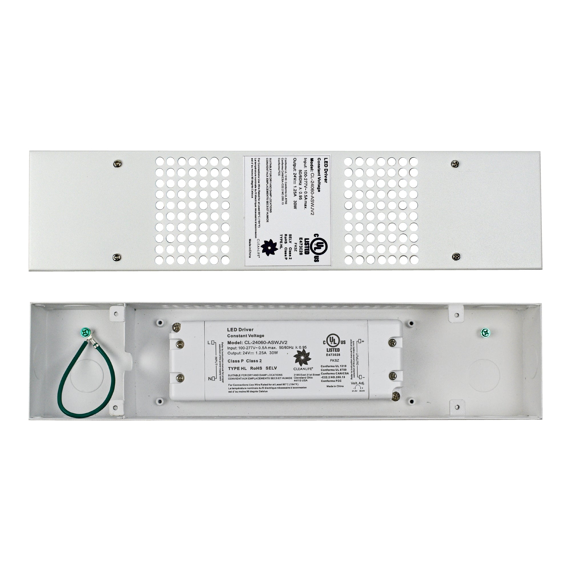 CLEANLIFE® 60W Class 2 LED Driver with Enclosure