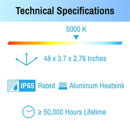 technical specifications of led Vapor Tight fixture