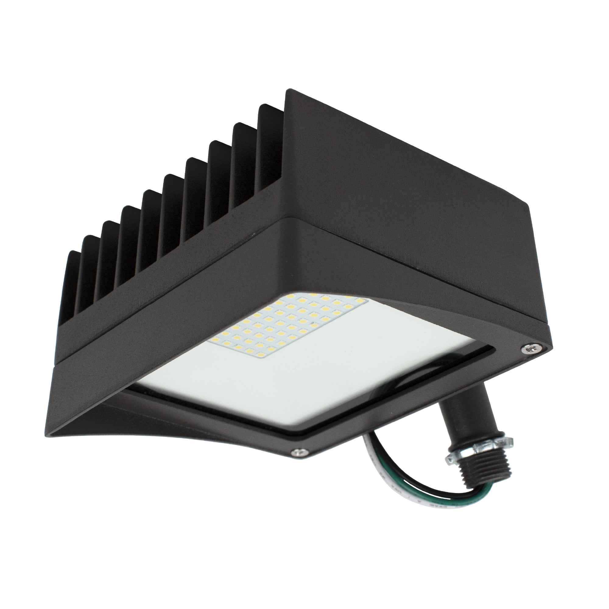 led flood light on white background