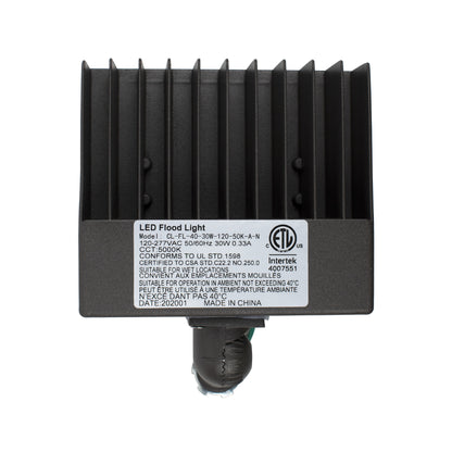 back view of led flood light