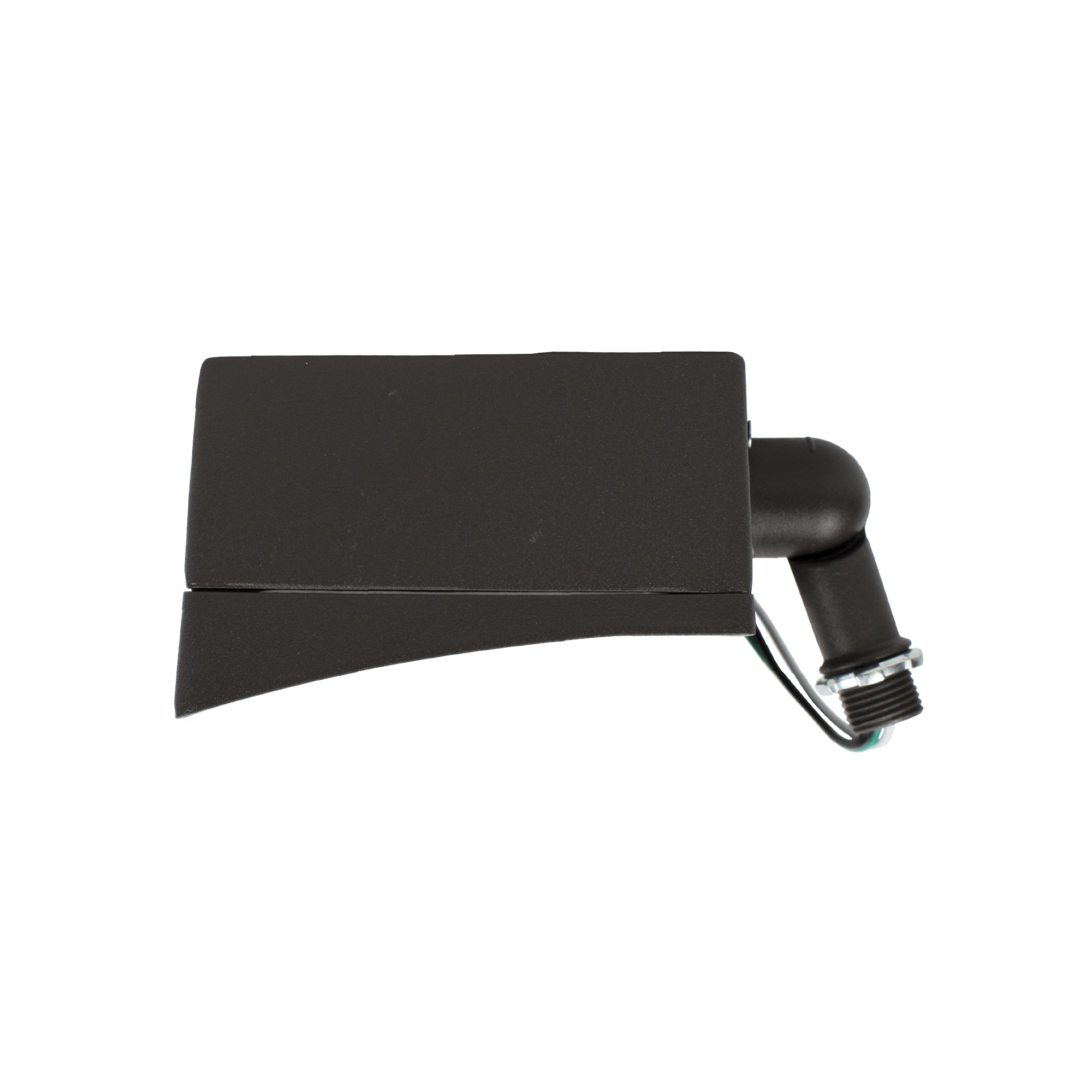 side view of led flood light on white background