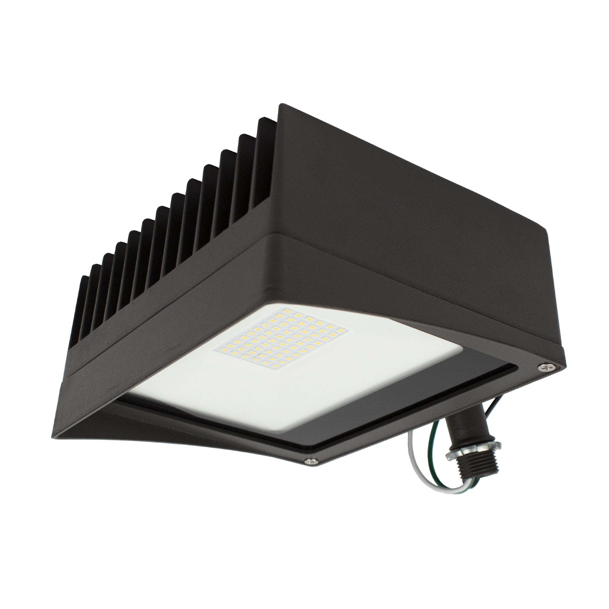 led flood light on white background