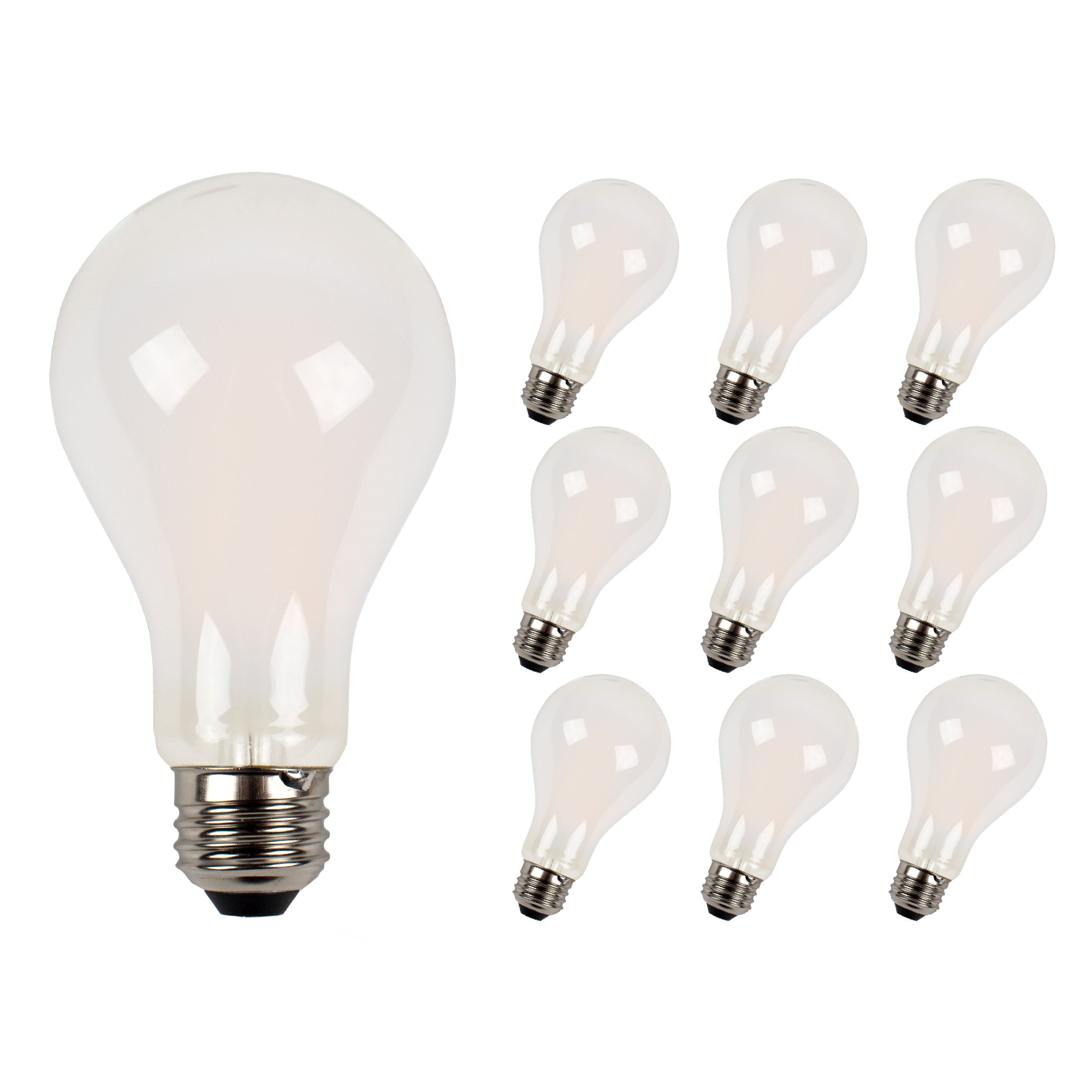 10 pack of a21 bulbs on white background