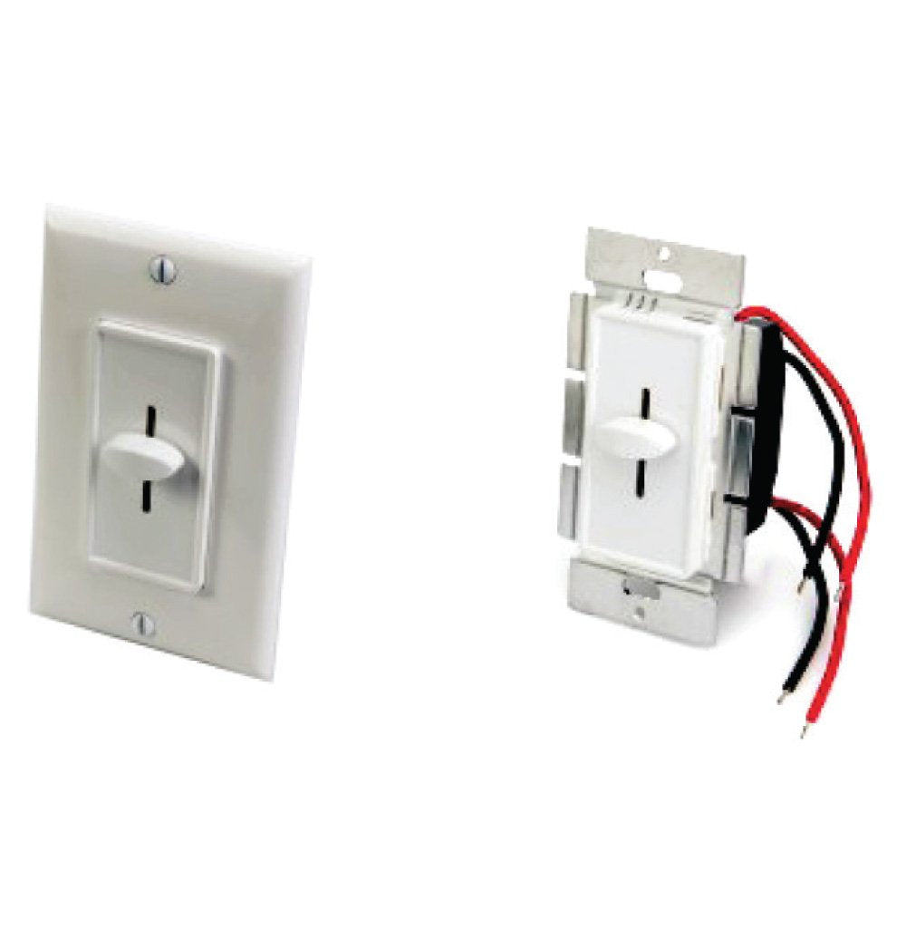 dimmer light switch with face plate on white background