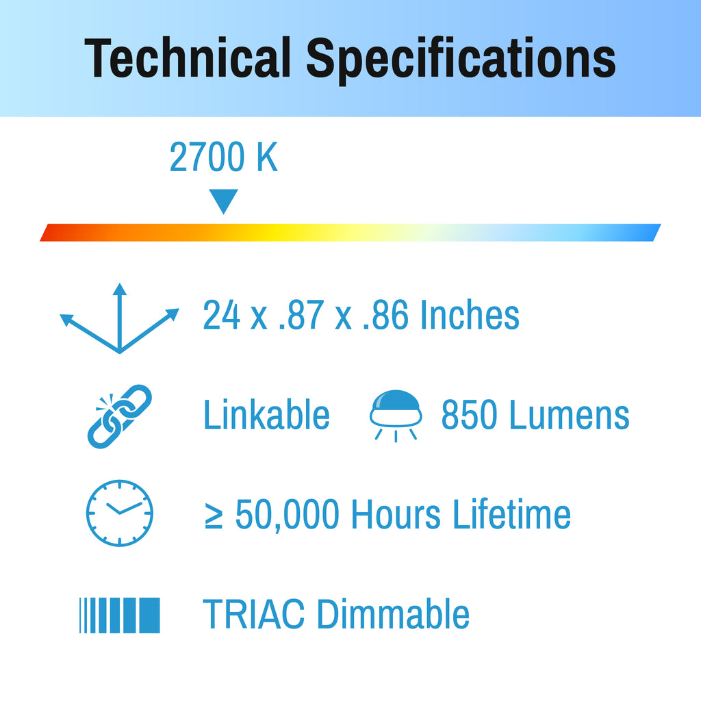 CLEANLIFE® AC-Powered LED Light Bar Kit - Linkable and Dimmable