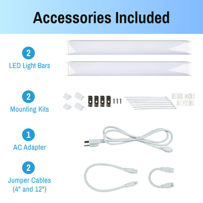 CLEANLIFE® AC-Powered LED Light Bar Kit - Linkable and Dimmable (2-Pack)