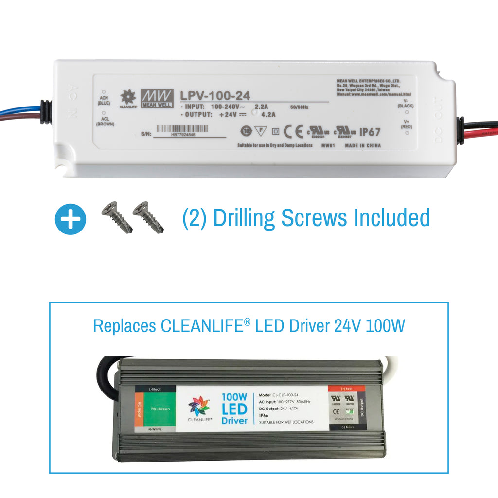 led driver kit with screws on white background
