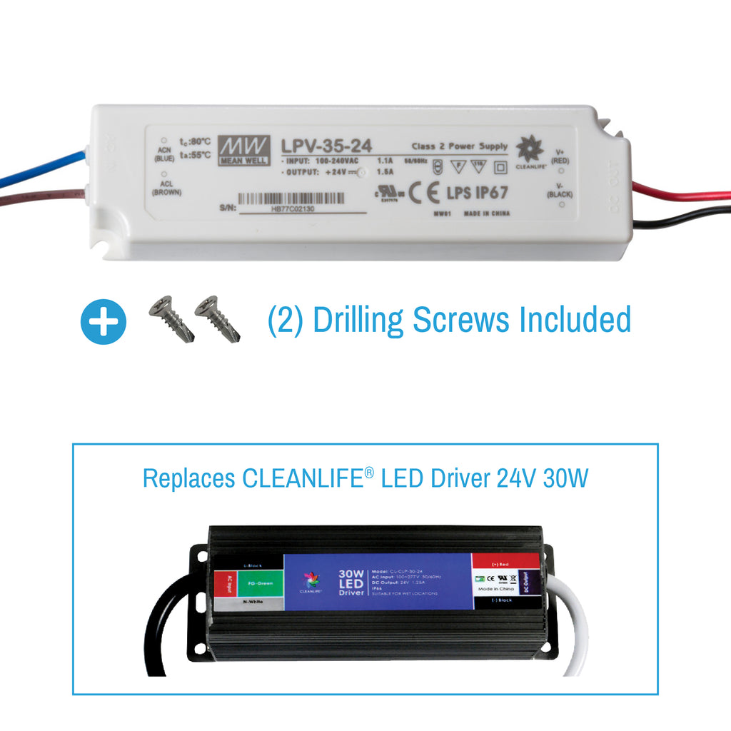 led driver kit with screws on white background