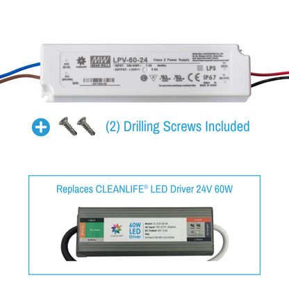 led driver kit with screws on white background
