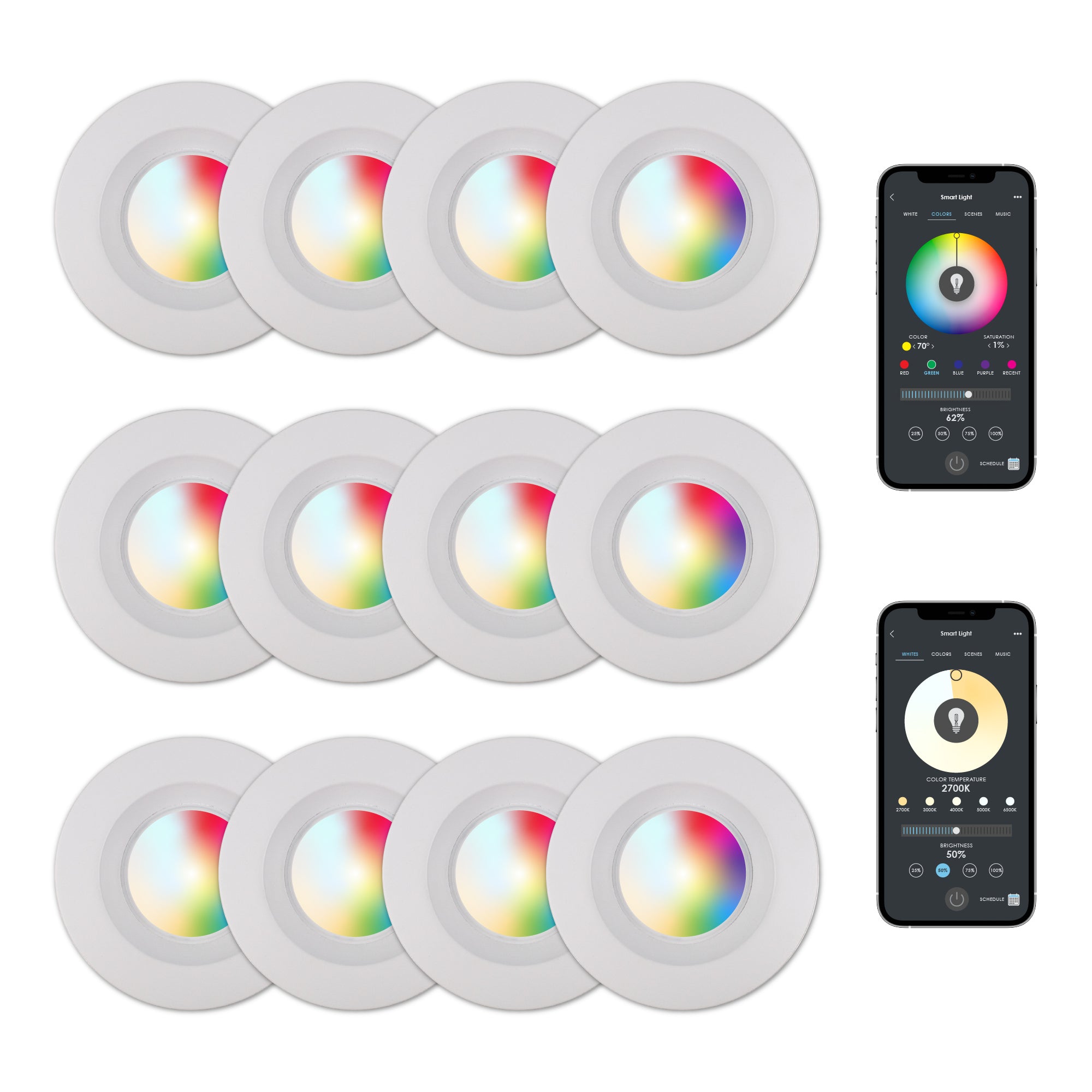 CLEANLIFE® Smart LED Downlight - RGB+Tunable White, WiFi + Bluetooth *FREE SHIPPING*