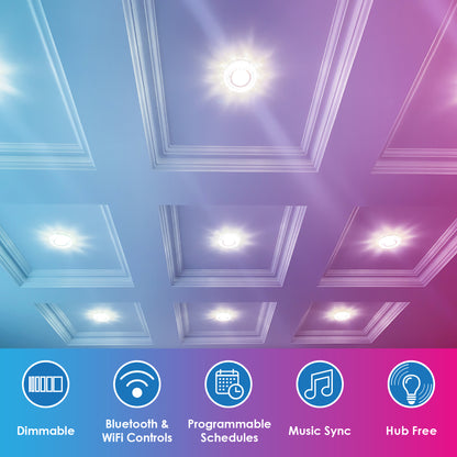 CLEANLIFE® Smart LED Downlight - RGB+Tunable White, WiFi + Bluetooth *FREE SHIPPING*