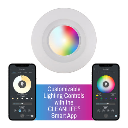 CLEANLIFE® Smart LED Downlight - RGB+Tunable White, WiFi + Bluetooth *FREE SHIPPING*