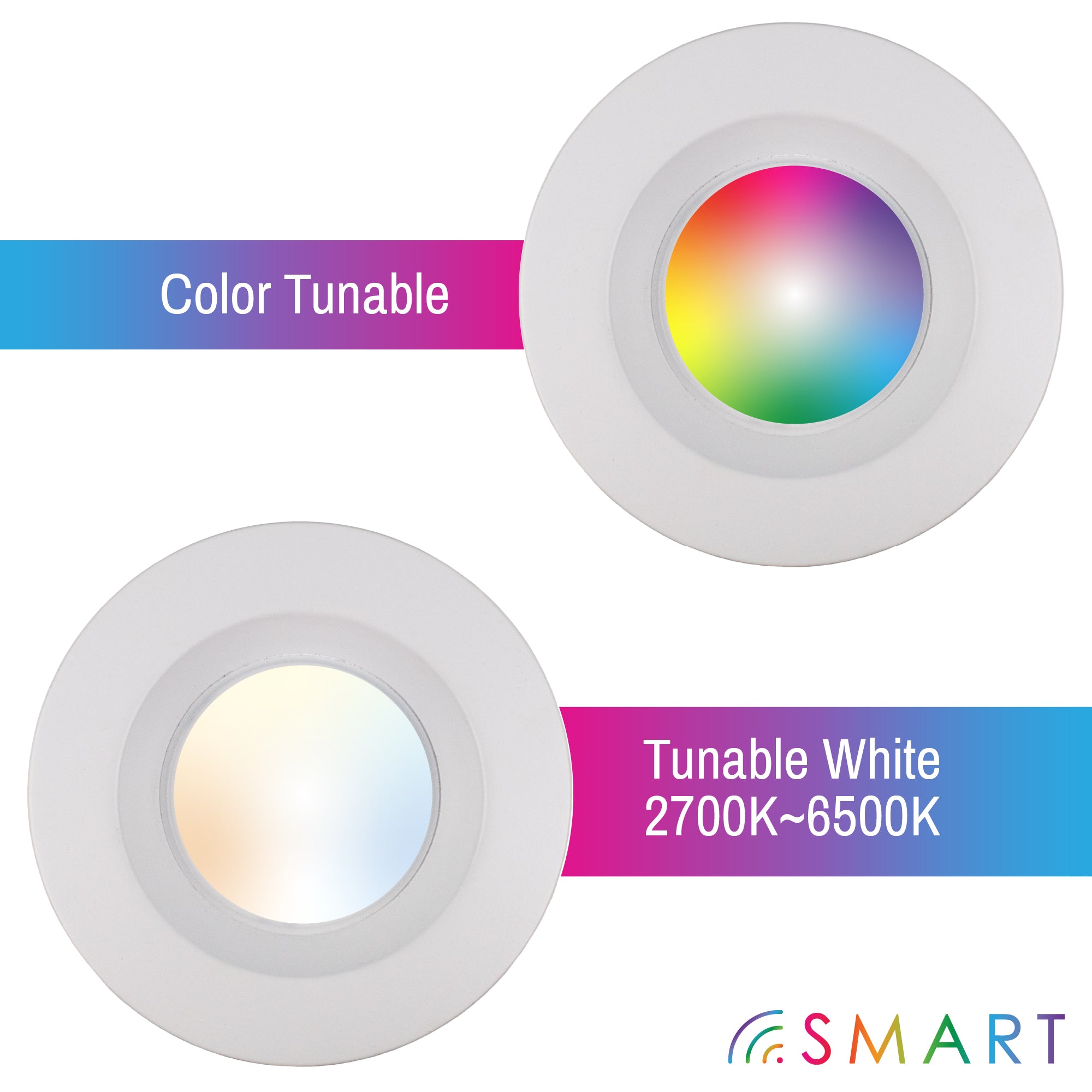 CLEANLIFE® Smart LED Downlight - RGB+Tunable White, WiFi + Bluetooth *FREE SHIPPING*