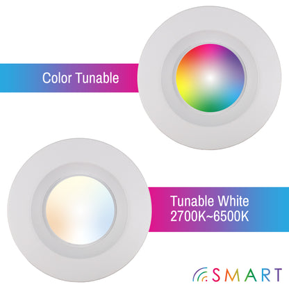 CLEANLIFE® Smart LED Downlight - RGB+Tunable White, WiFi + Bluetooth *FREE SHIPPING*