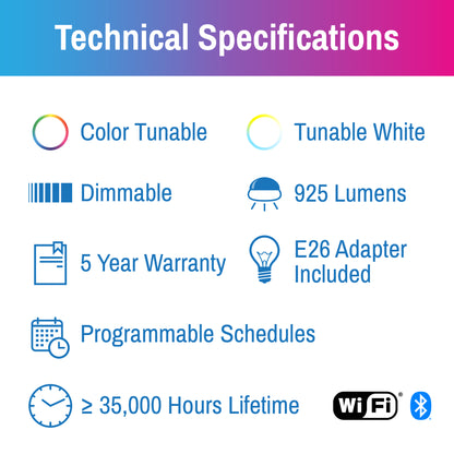 CLEANLIFE® Smart LED Downlight - RGB+Tunable White, WiFi + Bluetooth *FREE SHIPPING*