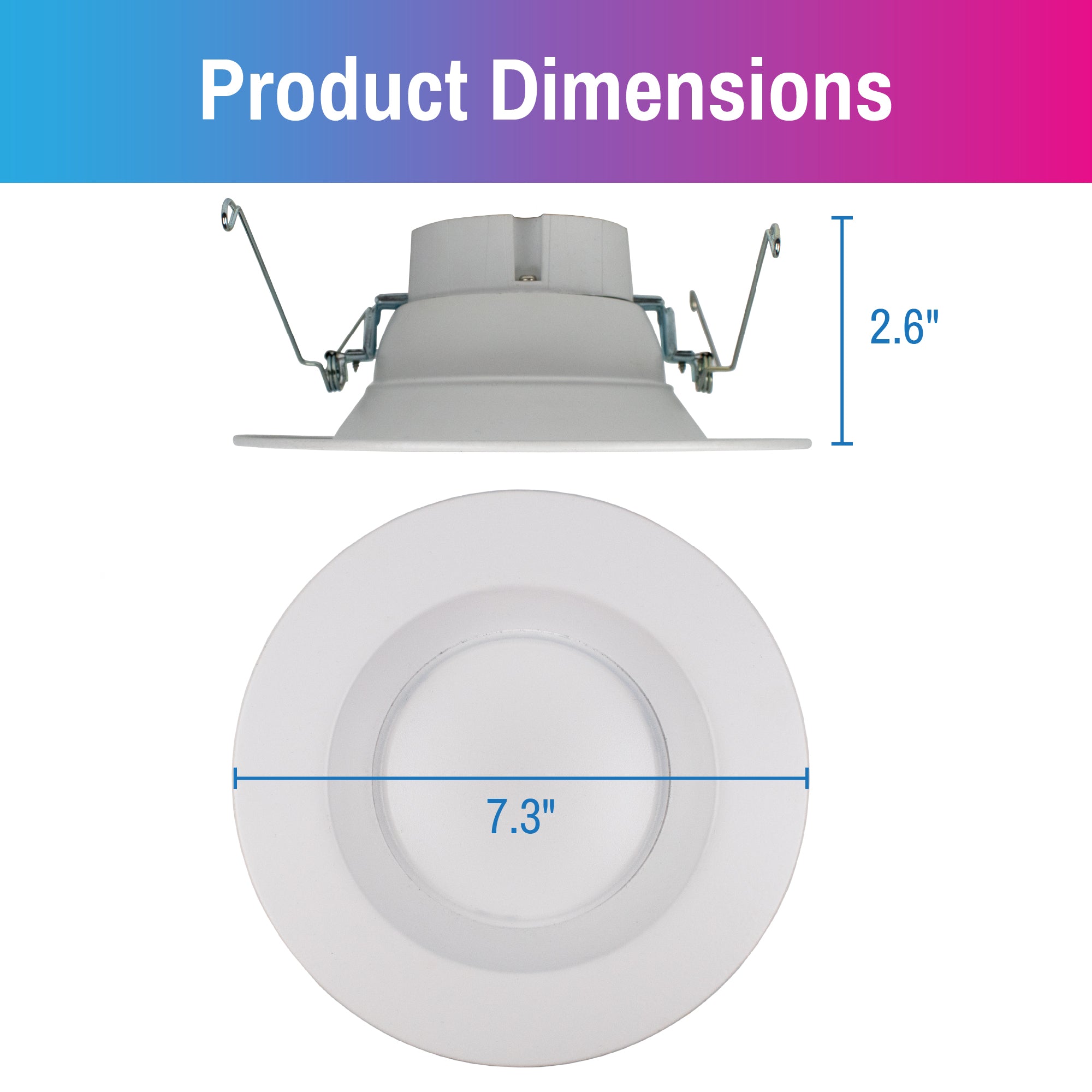 CLEANLIFE® Smart LED Downlight - RGB+Tunable White, WiFi + Bluetooth *FREE SHIPPING*