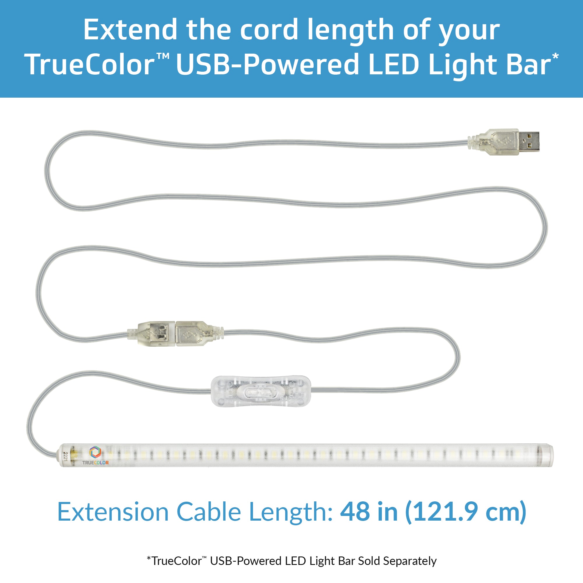 TrueColor® USB Extension Cable - USB-A Male to Female Cable