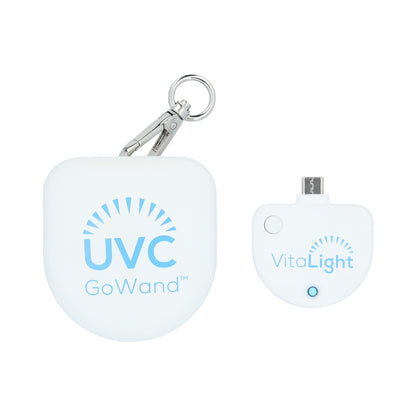 portable UV sanitizing wand and carrying case 