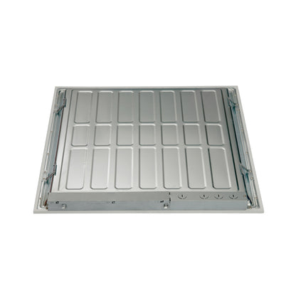 top view of square led panel light on white background