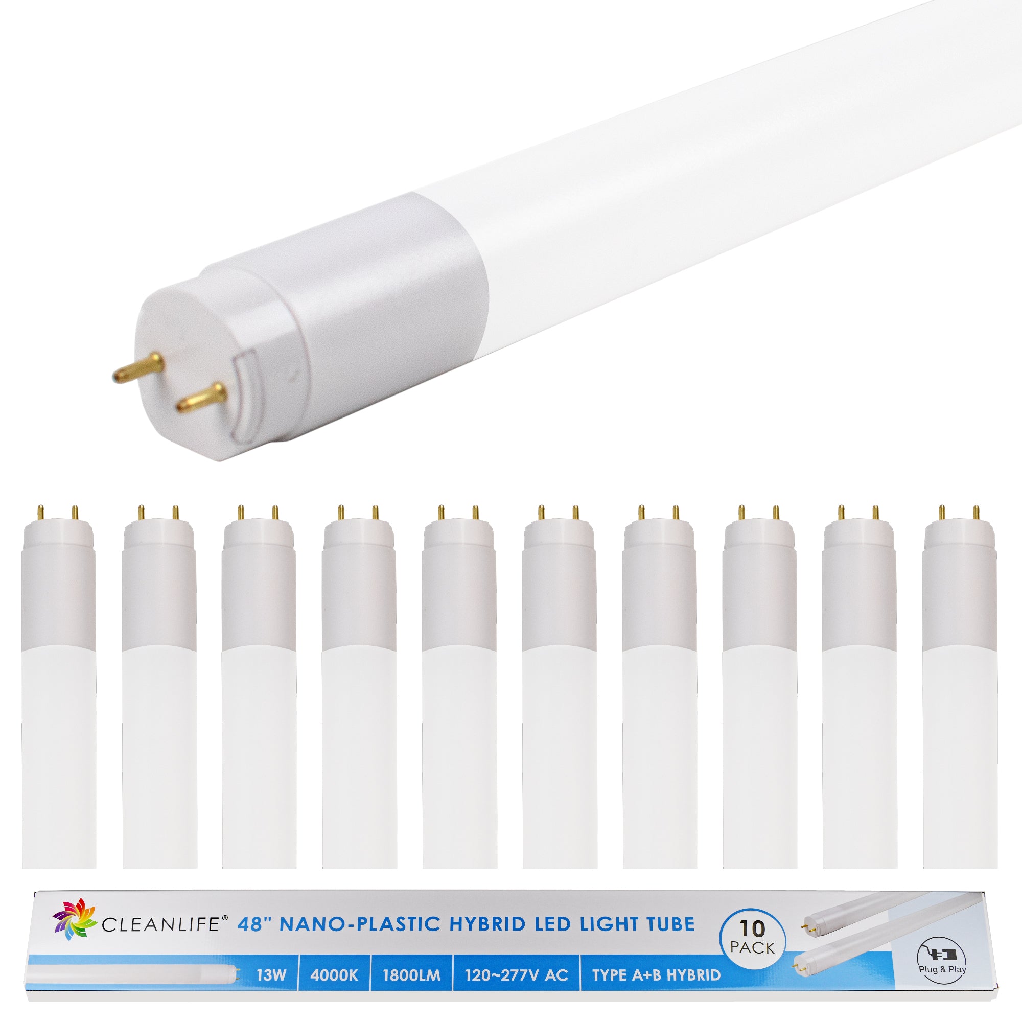 multiple led tubes on white background