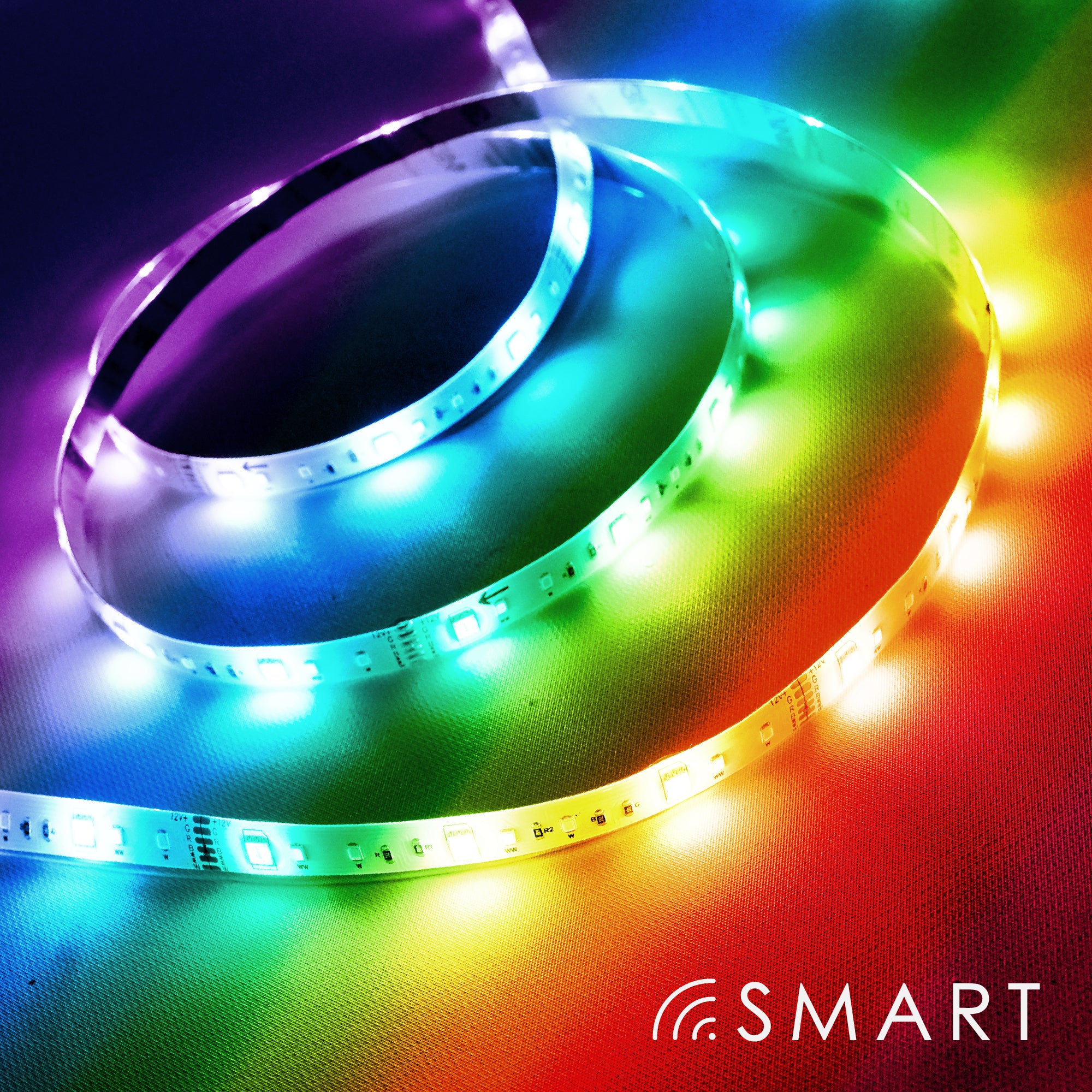strip lights in rainbow color