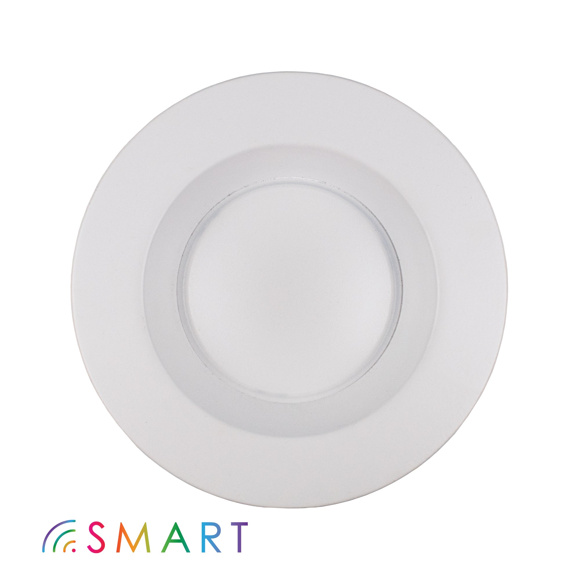 smart led puck light on white background