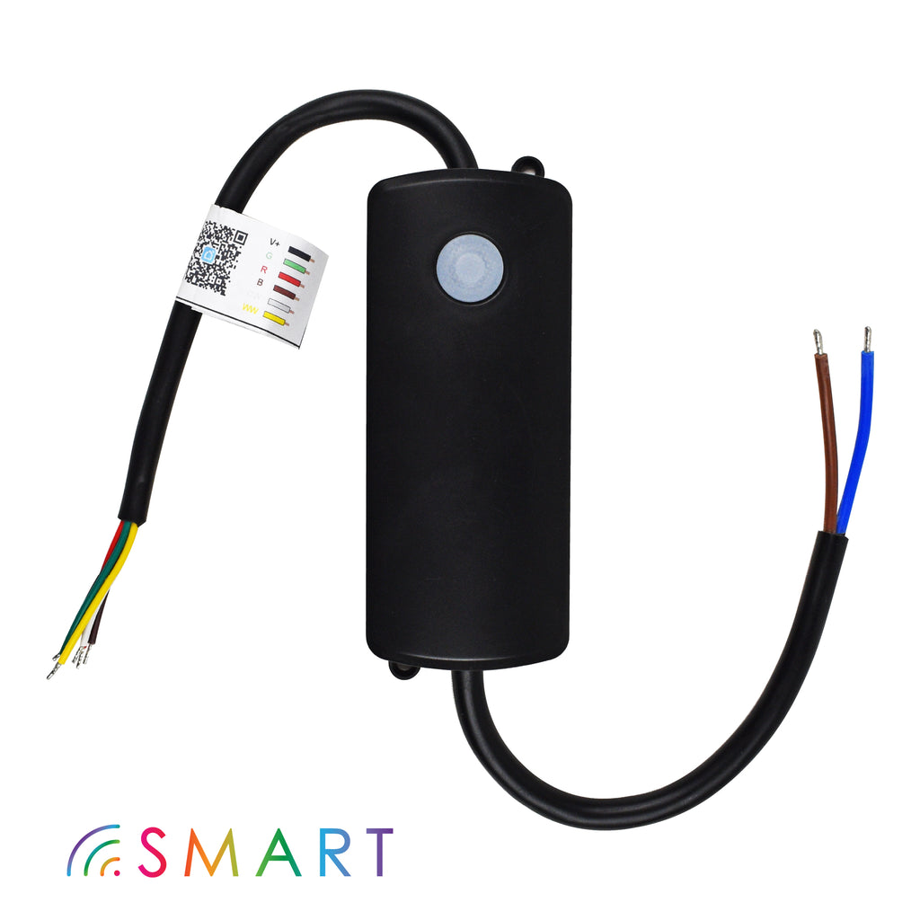 smart led light strip controller on white background