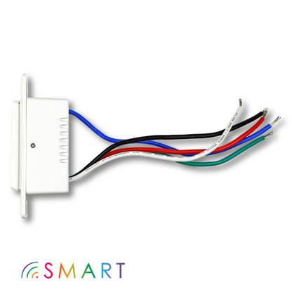 side view of smart dimmer switch on white background