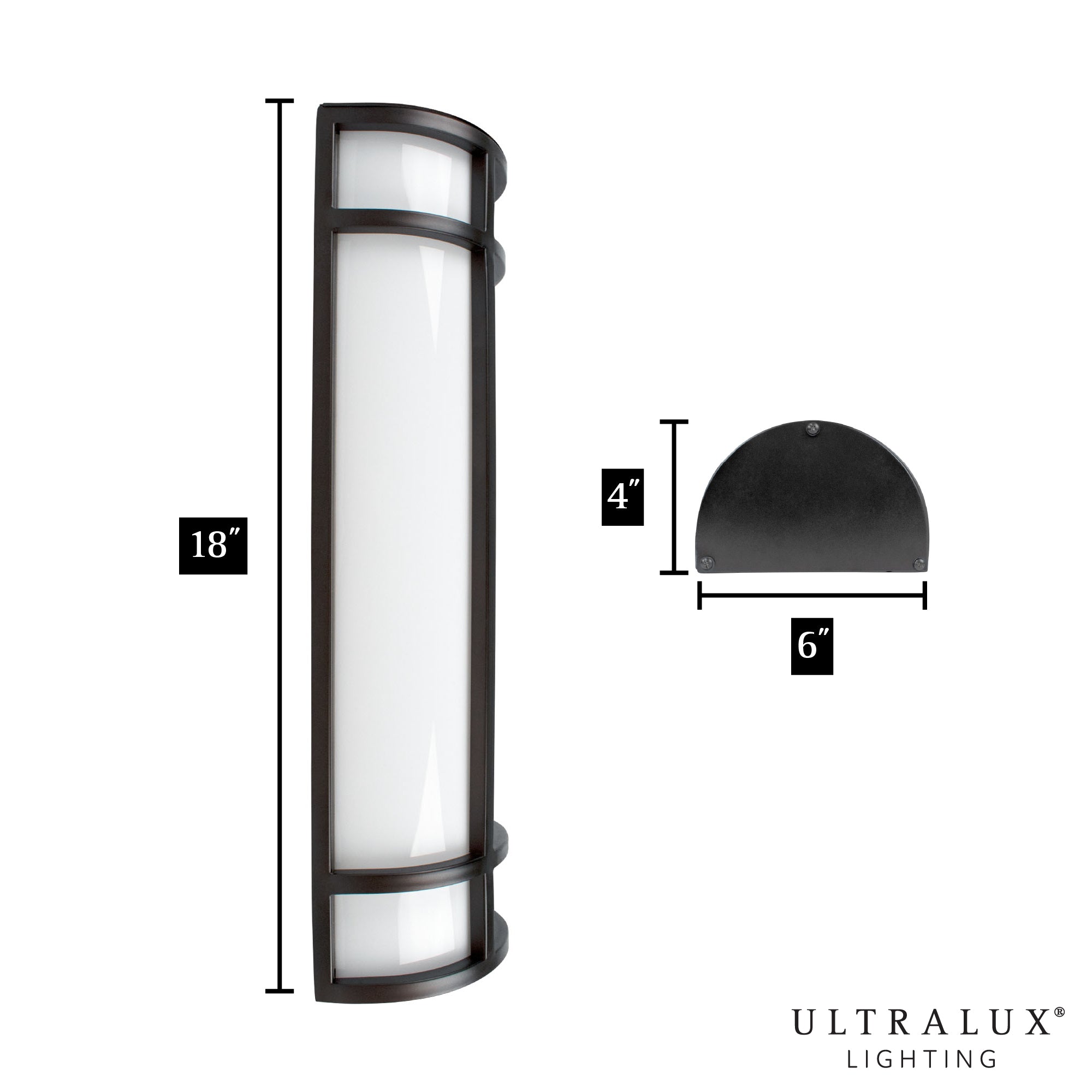 dimensions of black led wall sconce