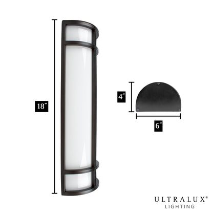 dimensions of black led wall sconce