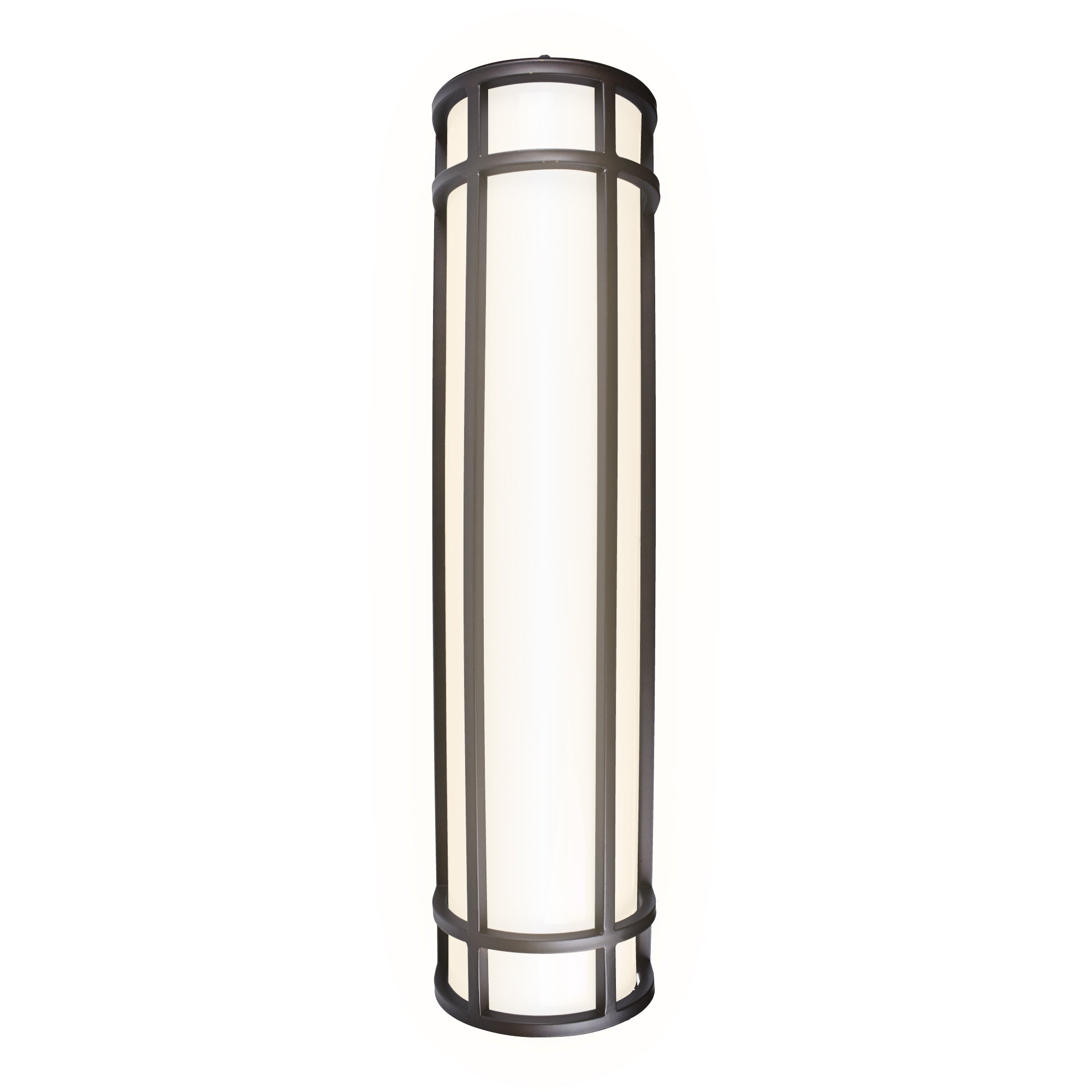 long black led wall sconce on white background