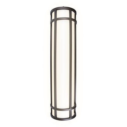 long black led wall sconce on white background