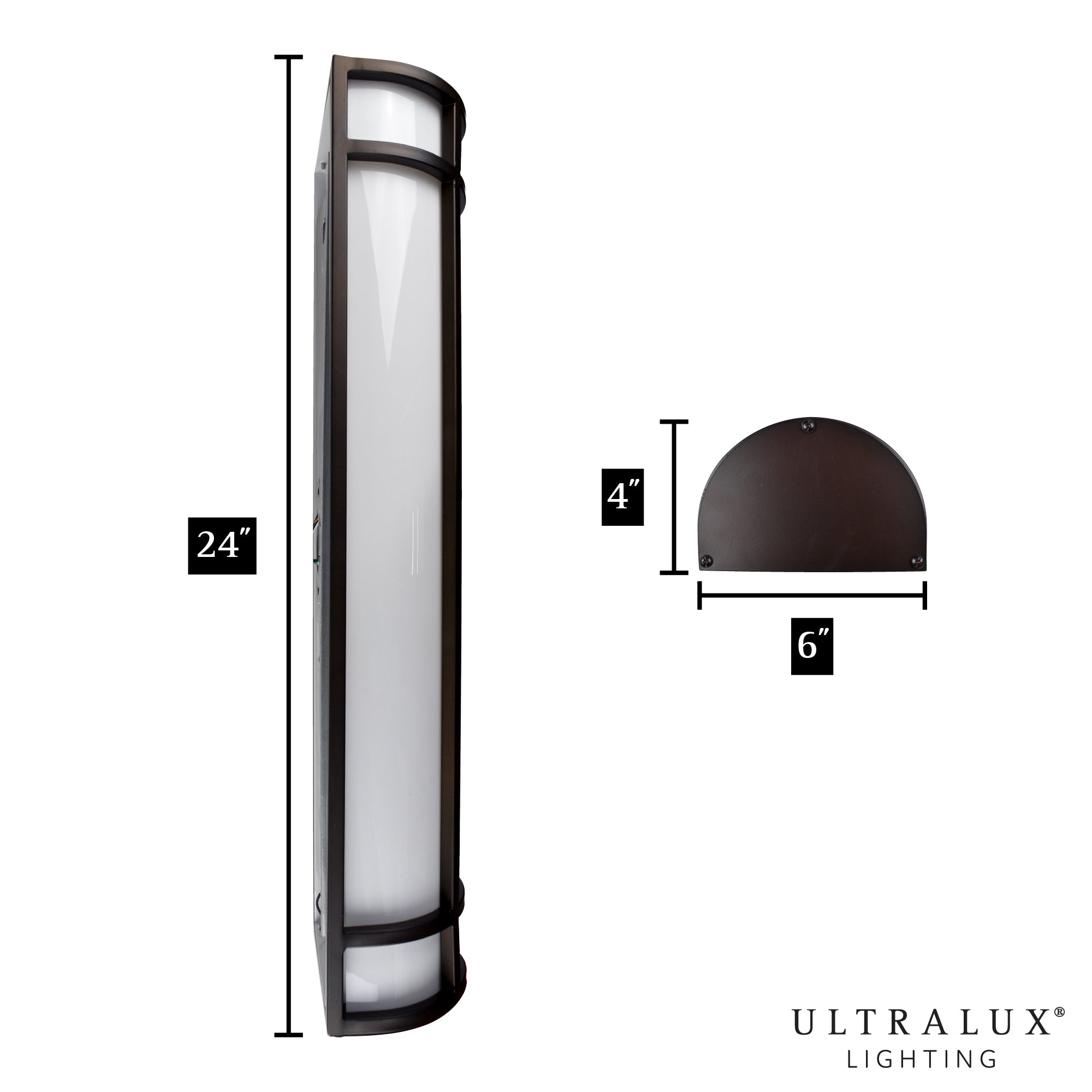 dimensions of long black led wall sconce