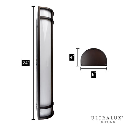 dimensions of long black led wall sconce