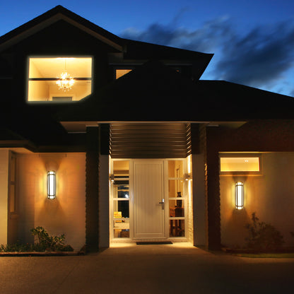 black led wall sconce being used on the outside of a house