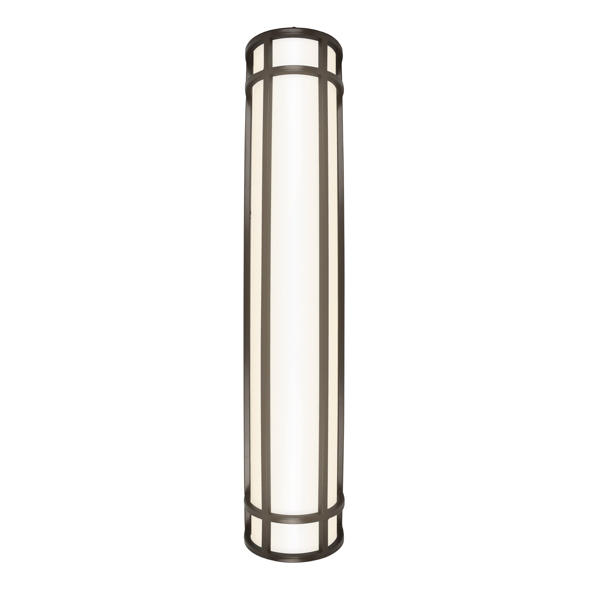 long black wall sconce on white background