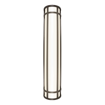 long black wall sconce on white background