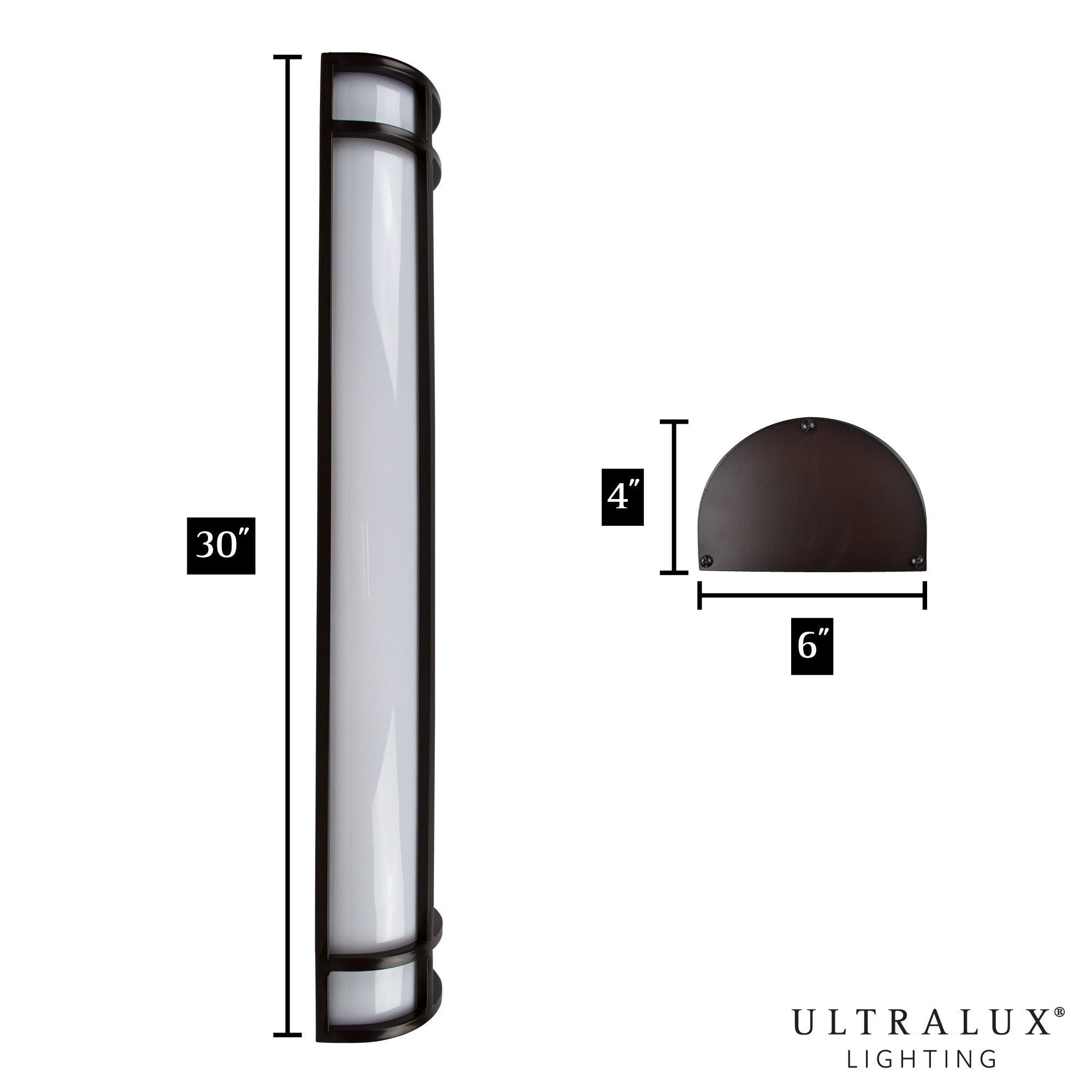 dimensions of long black led wall sconce