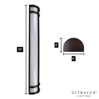 dimensions of long black led wall sconce