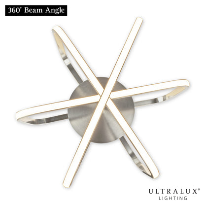 ULTRALUX® 15" Modern LED Atom Ceiling Fixture