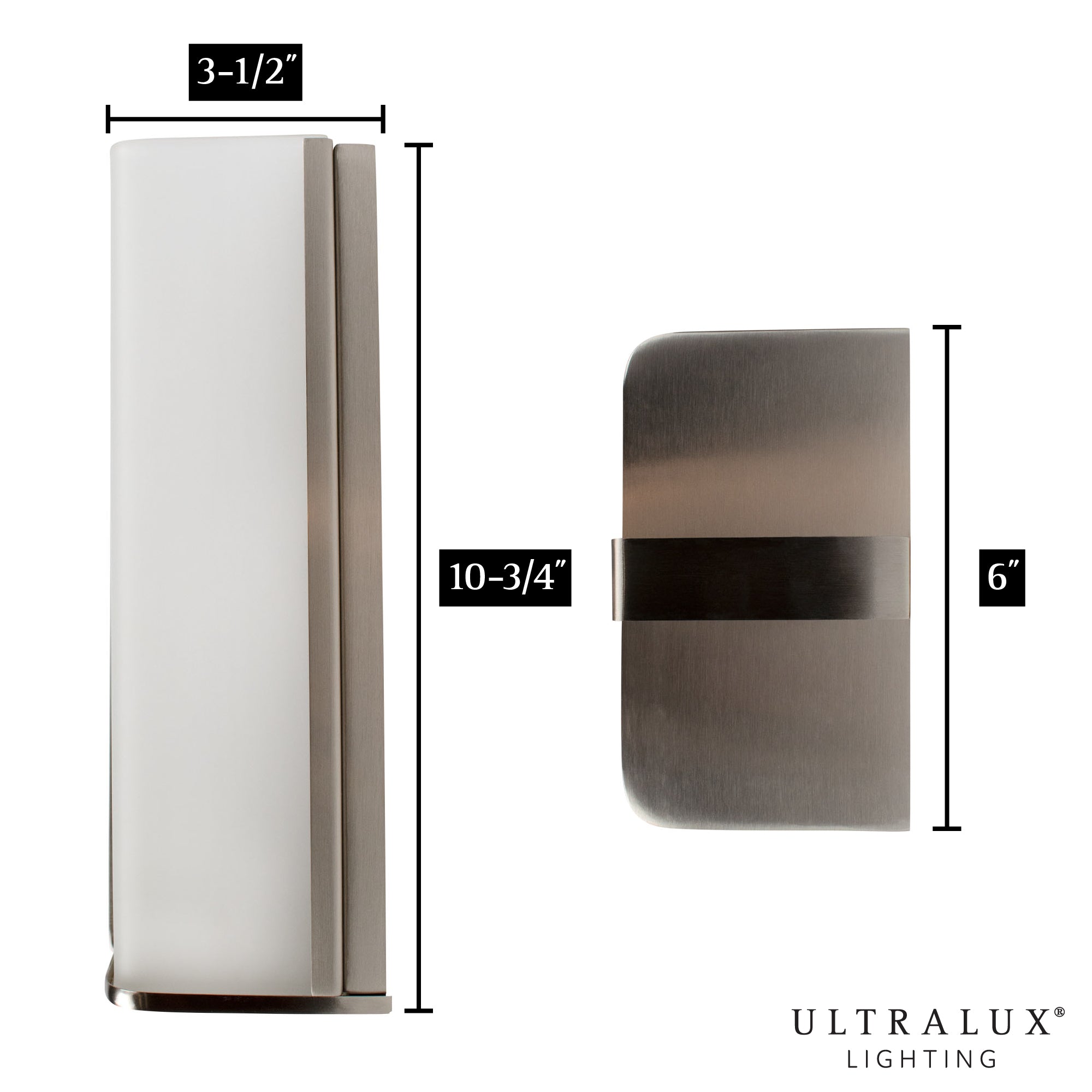 dimensions of brushed nickel glass wall sconce